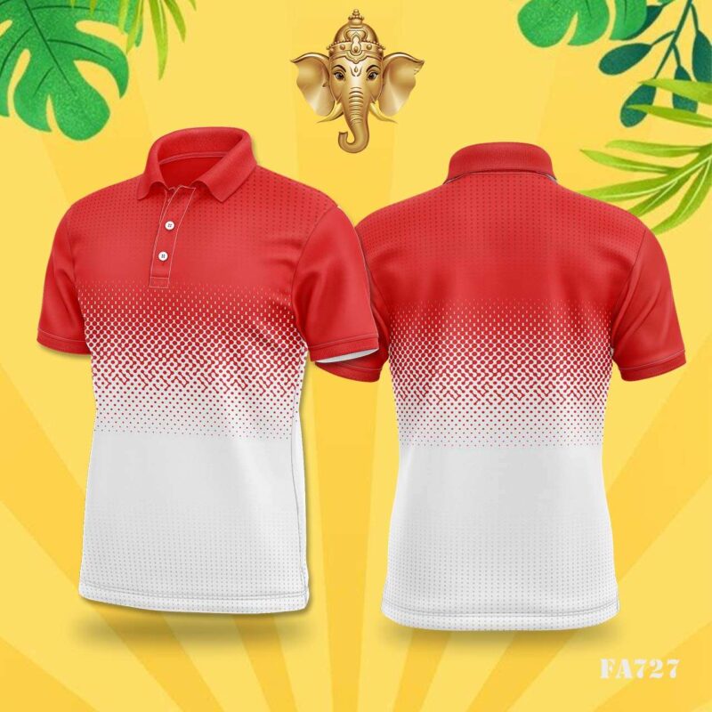 Red & White Halftone Dot Festival Jersey Design