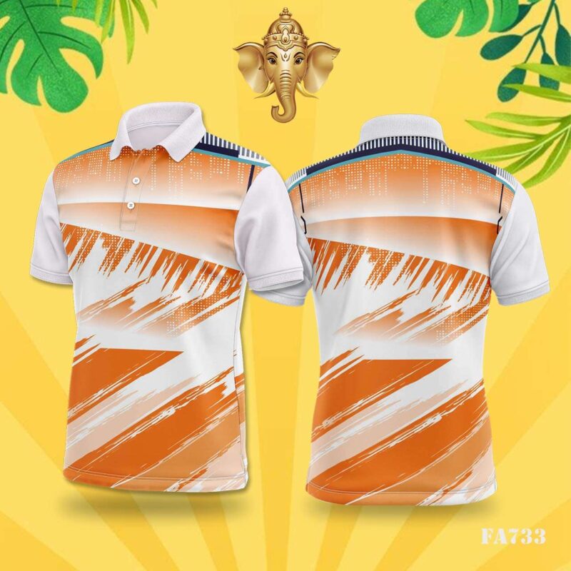 Orange & White Abstract Brushstroke Festival Jersey Design