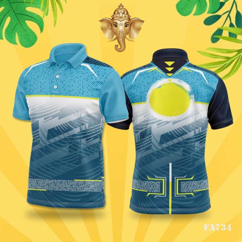 Blue & White Abstract Feather Festival Jersey Design