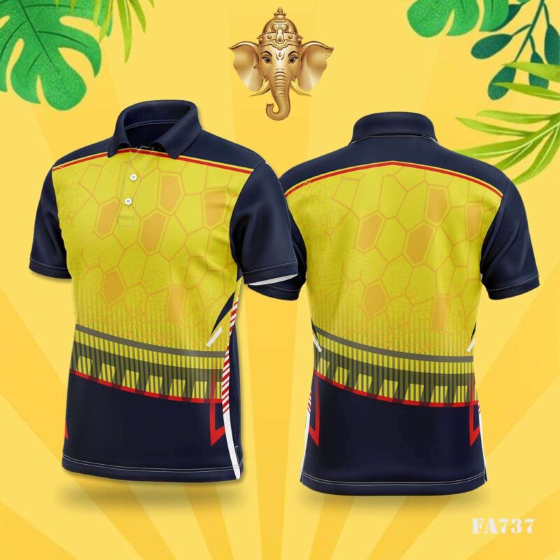 Yellow & Navy Honeycomb Festival Jersey Design
