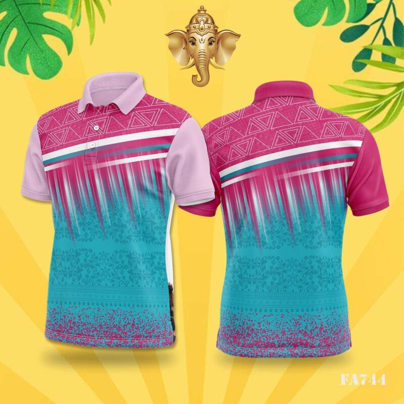 Pink & Teal Abstract Floral Festival Jersey Design