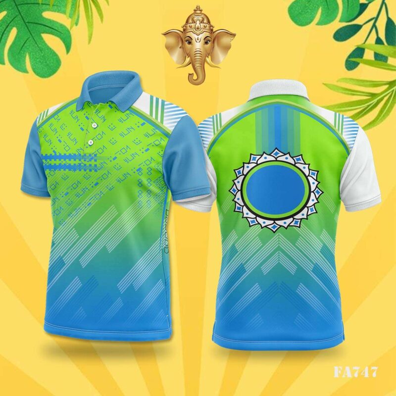 Lime Green & Blue Abstract Tech Festival Jersey Design