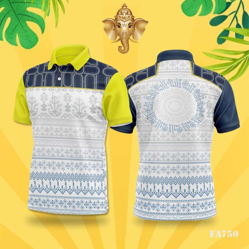 Blue & White Nordic Pattern Festival Jersey Design