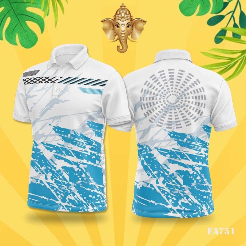 Blue & White Grunge Abstract Festival Jersey Design