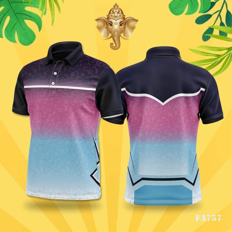 Pink & Blue Floral Gradient Festival Jersey Design
