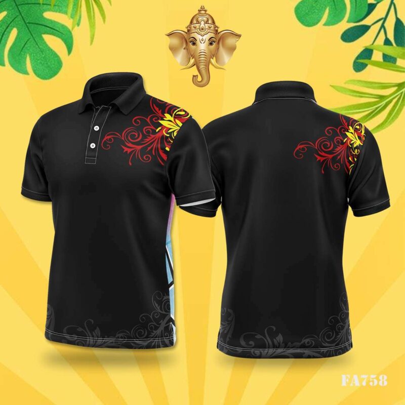 Black & Red Floral Accent Festival Jersey Design