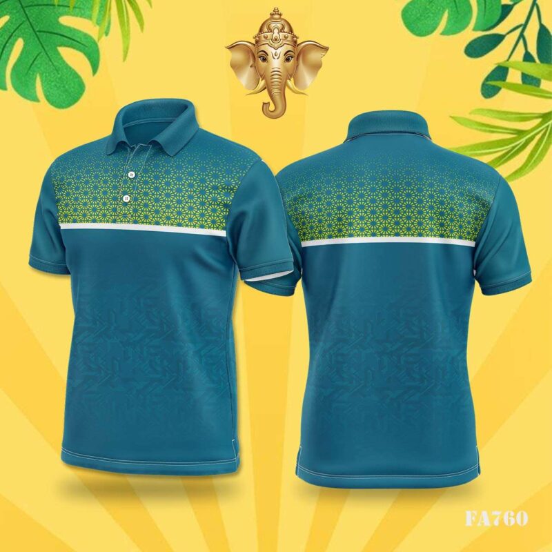 Green & Teal Geometric Pattern Festival Jersey Design