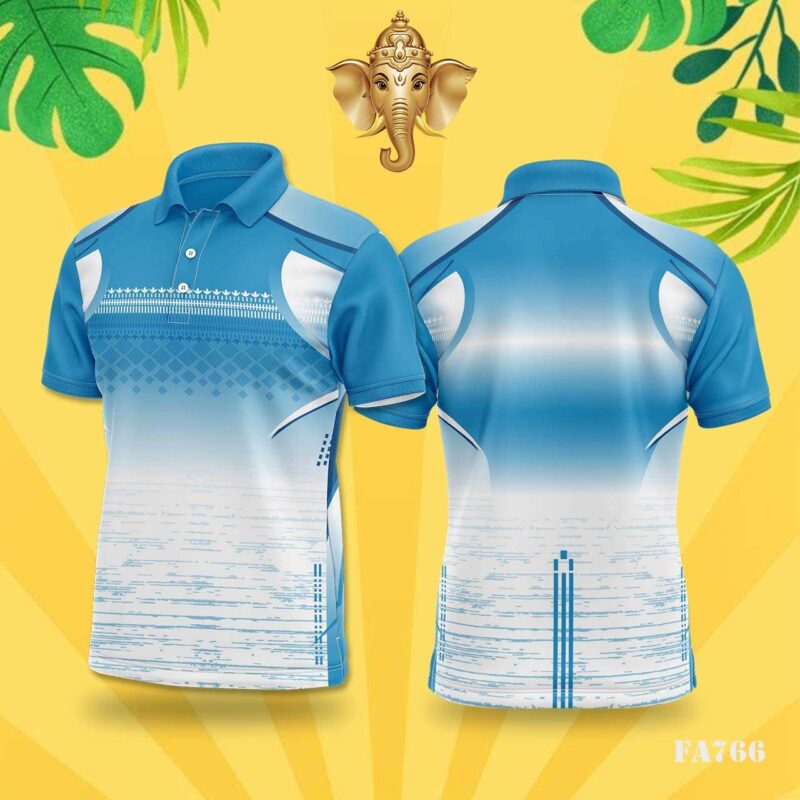 Blue & White Abstract Tribal Festival Jersey Design