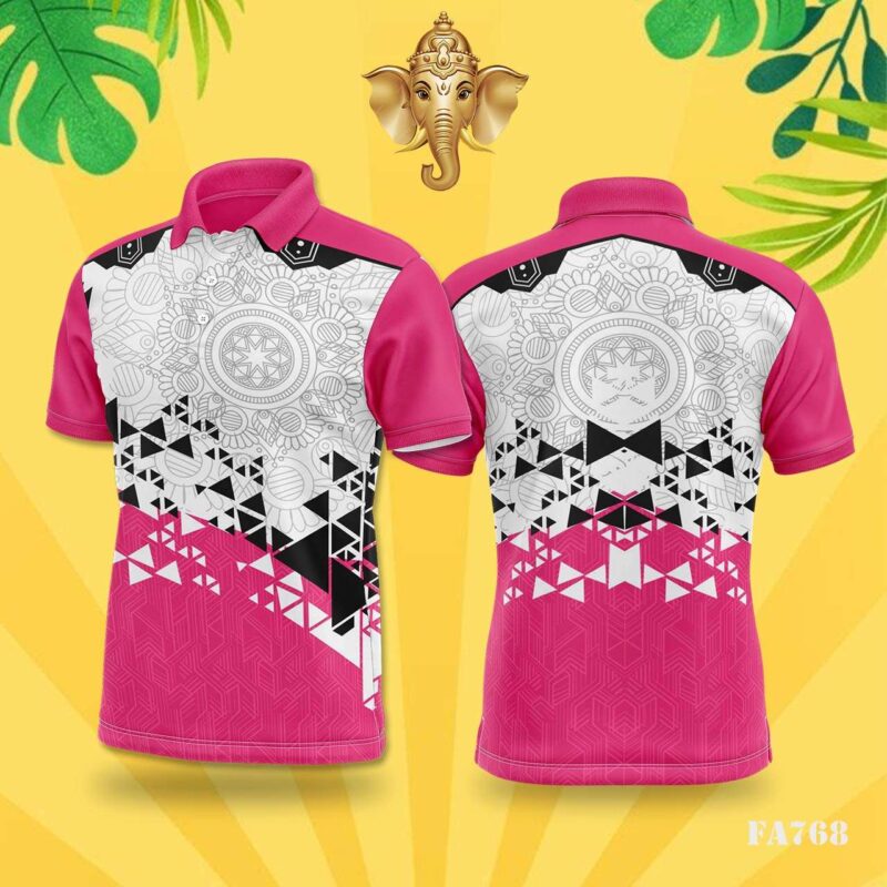 Pink & Black Geometric Mandala Festival Jersey Design
