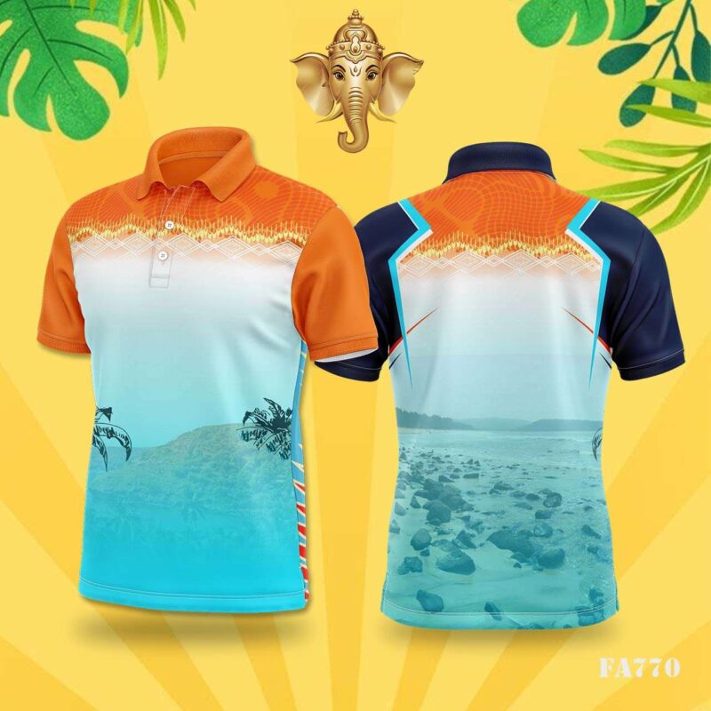 Orange & Blue Beach Palm Festival Jersey Design