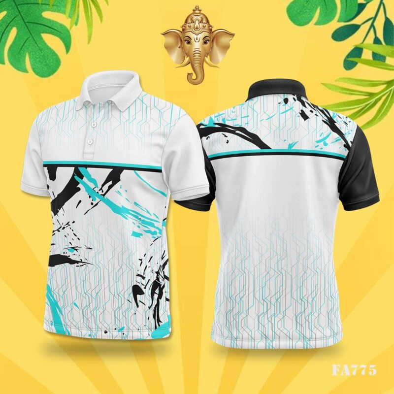 Turquoise & Black Paint Splatter Festival Jersey Design