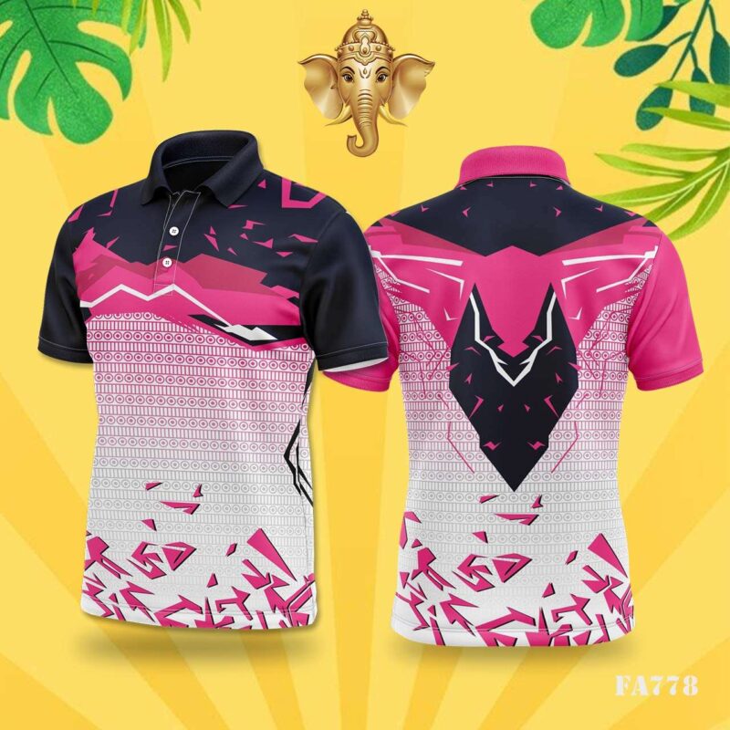 Pink & Black Abstract Geometric Festival Jersey Design