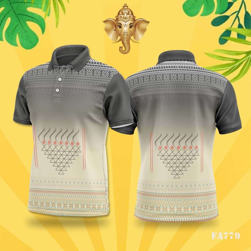 Off-White & Grey Traditional Indian Festival Jersey Design