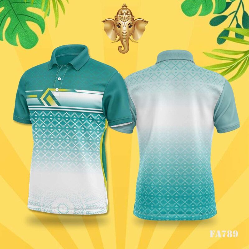 Teal & Green Geometric Mandala Festival Jersey Design