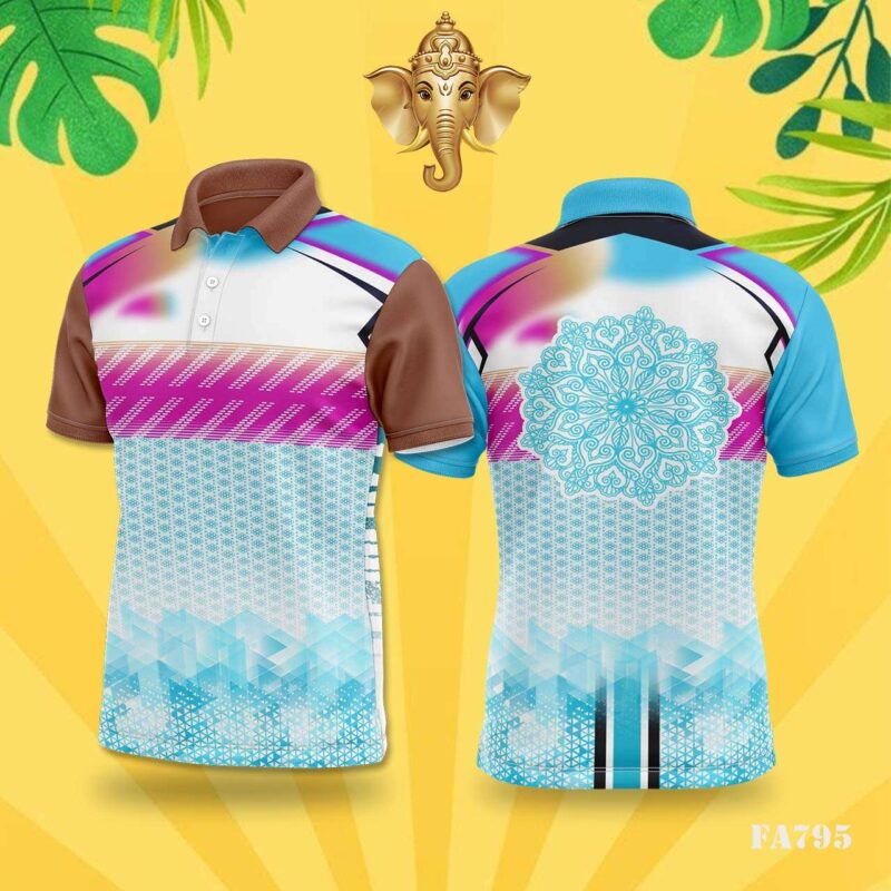 Pink & Blue Geometric Abstract Festival Jersey Design