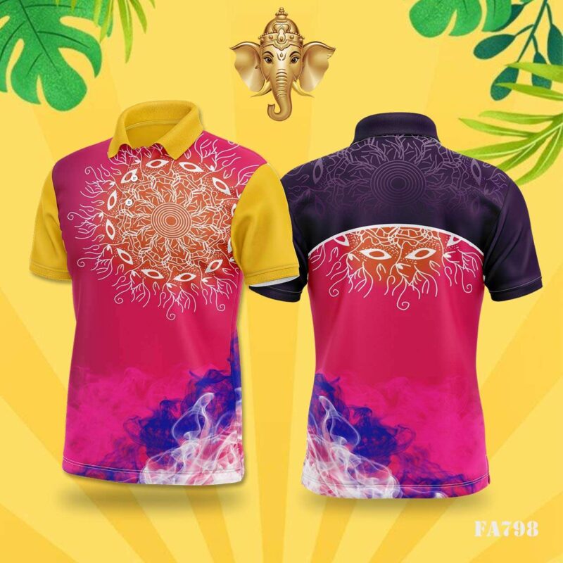 Pink & Red Mandala Smoke Festival Jersey Design